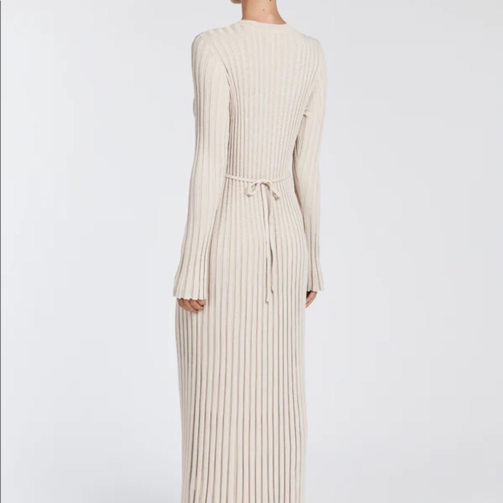 DISSH ADA STONE LONG SLEEVE MIDI DRESS